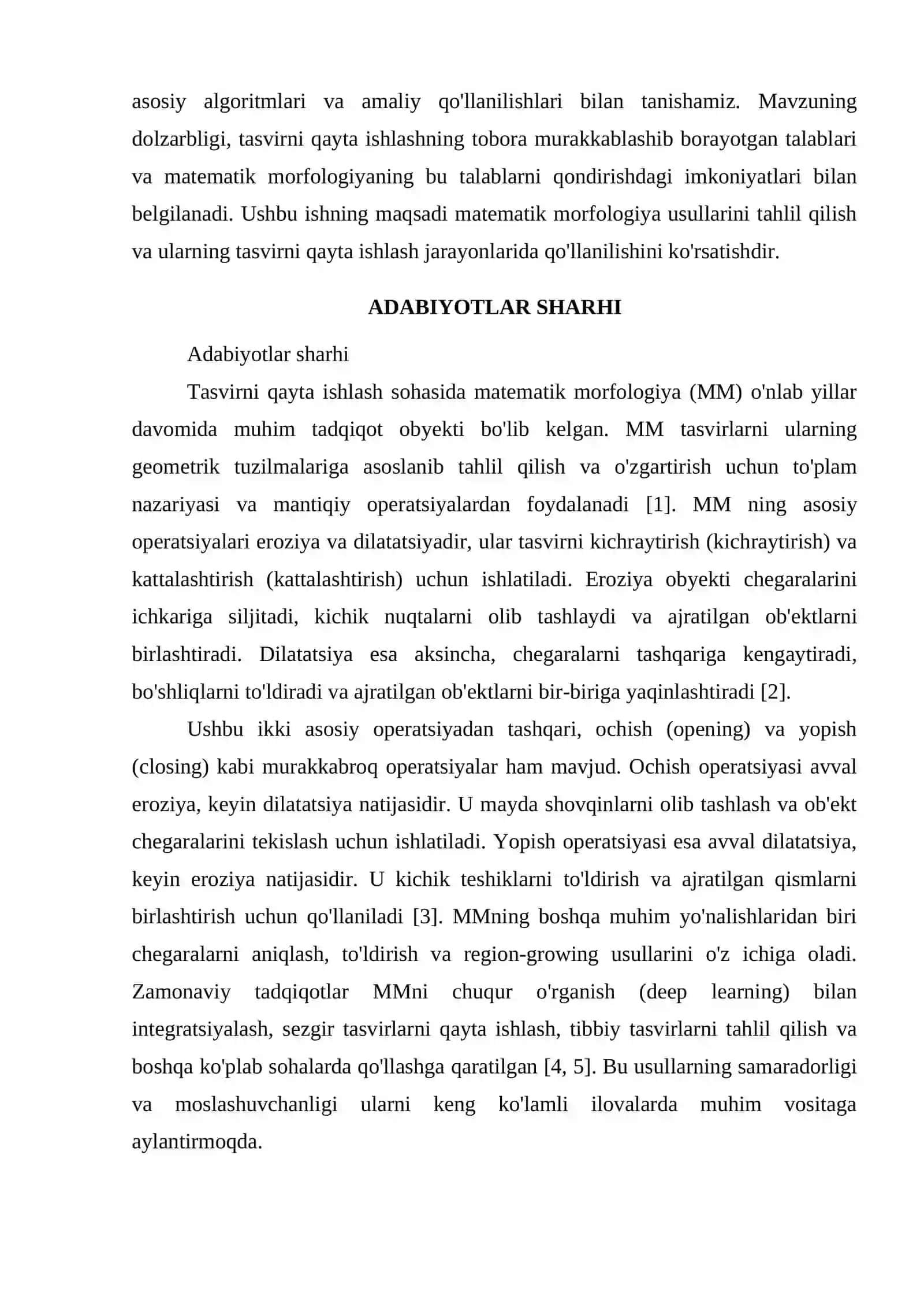MATEMATIK MORFOLOGIYA YORDAMIDA TASVIRLARNI QAYTA ISHLASH 2