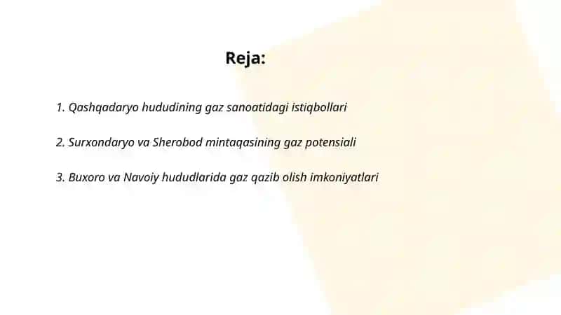 Gaz Sanoatining Istiqbolli Hududlari 2