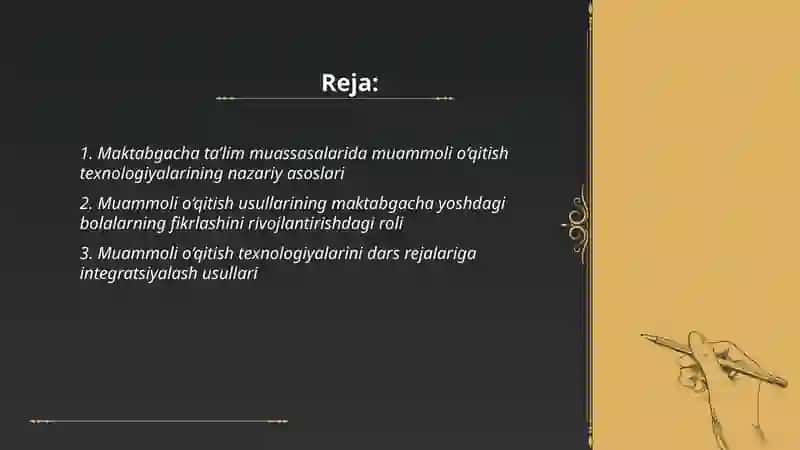 Maktabgacha ta’lim muassasalarida muammoli o’qitish texnologiyalari 2