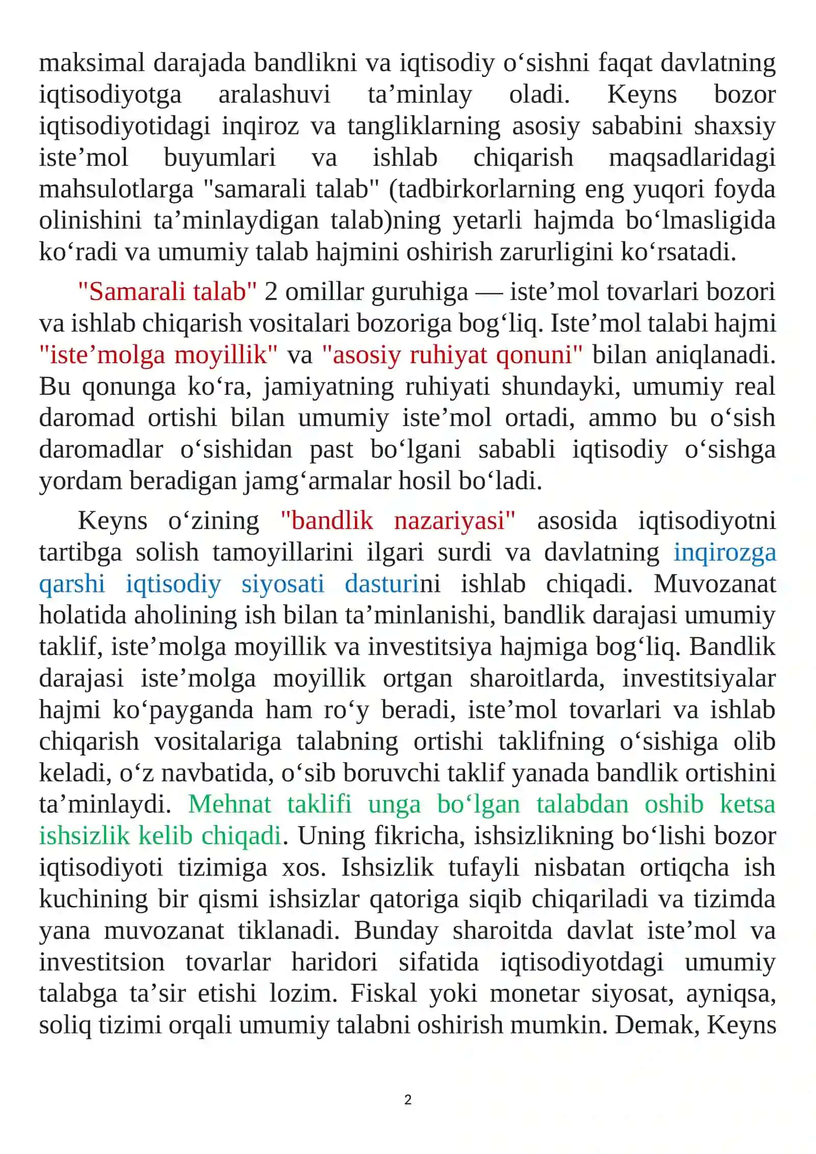 KEYNS MODELLARI VA FILLIPS EGRI CHIZIG‘I 2