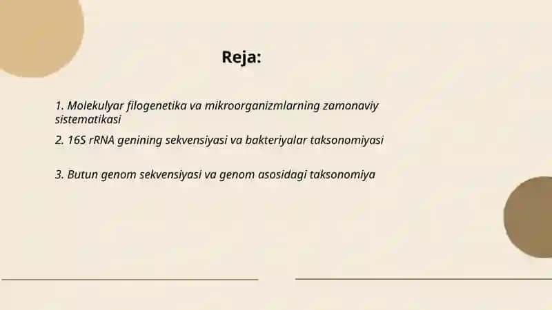 Mikroorganizmlarni zamonaviy sistematikasi 2