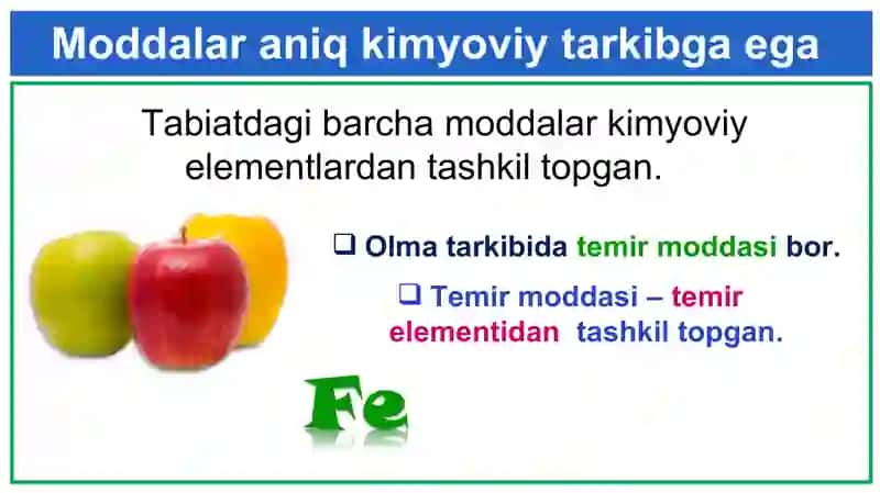 Kimyoviy modda — atom va molekulalar uyushmasi. Molekular va nomolekular moddalar 2