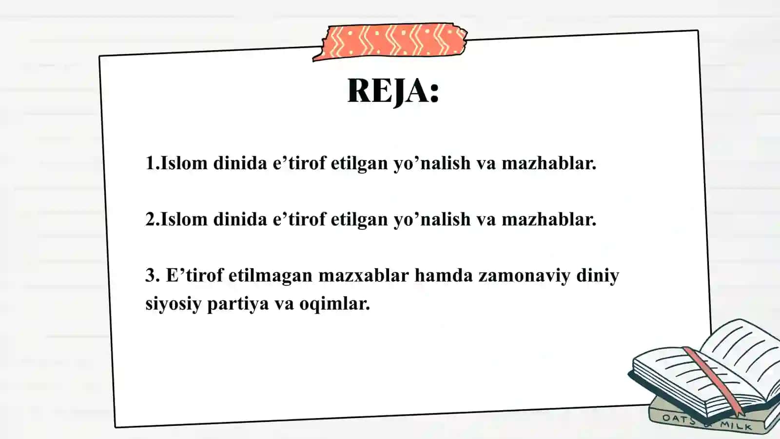 Islomdagi masxablar haqida umumiy malumot 2