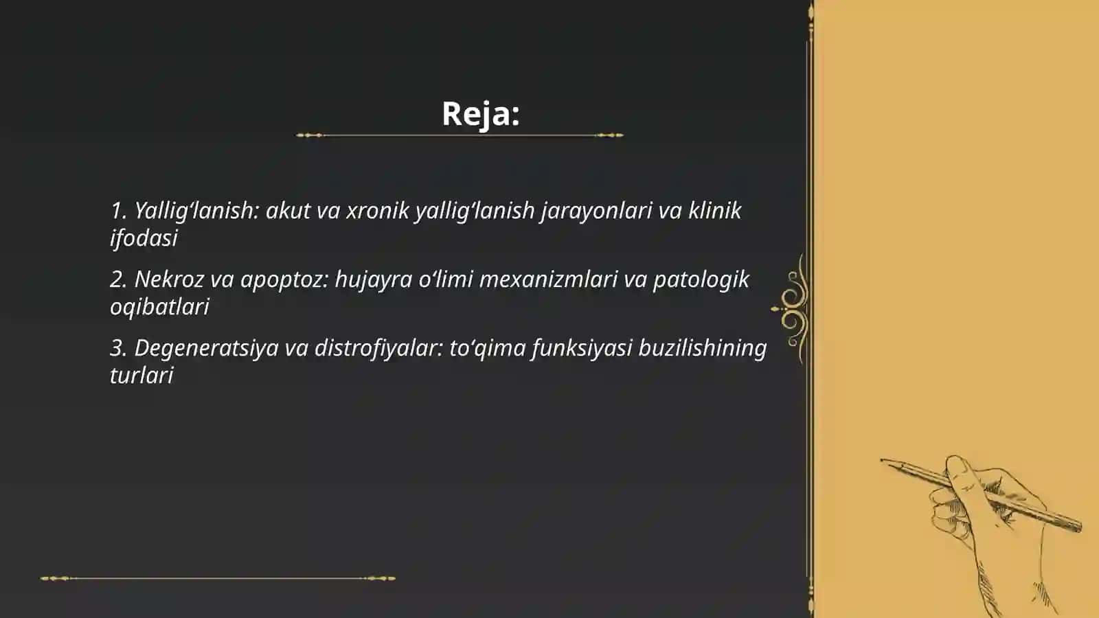 Organlardagi va toʻqimalardagi patologik oʻzgarishlarni terapevtik va xirurgik usullarni funksional va patologik holat hamda jarayonlarni ifodalovchi atamalar 2