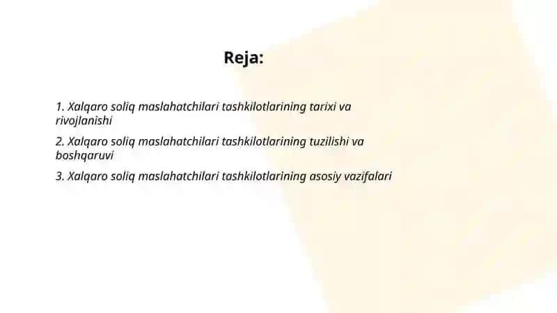 Xalqaro soliq maslahatchilari tashkilotlari 2