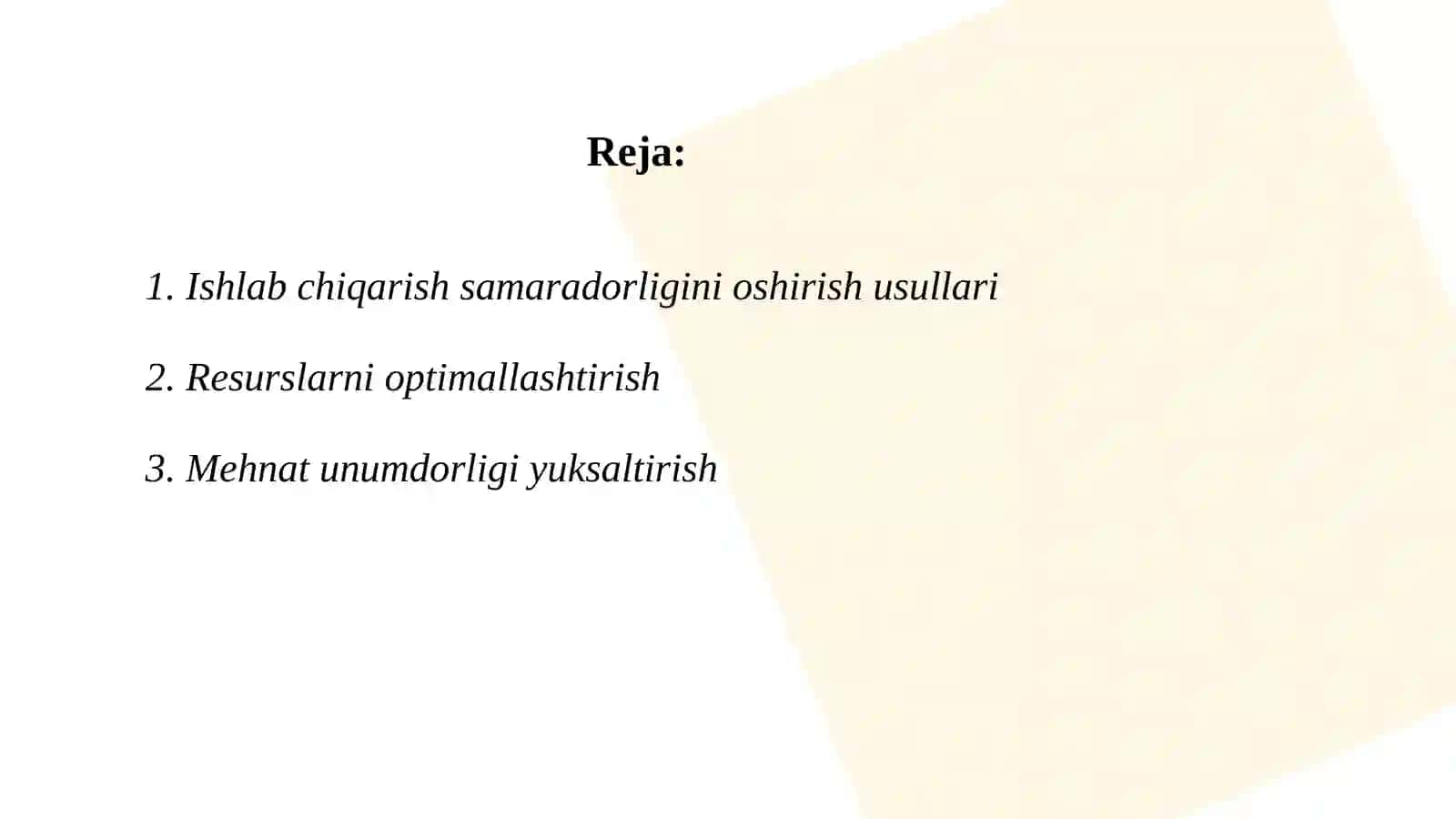 Ishlab chiqarish samaradorligini boshqarish 2