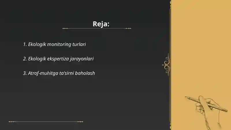 Ekologik monitoring, ekologik ekspertiza va ekologik nazorat 2