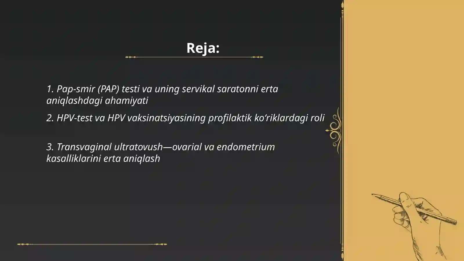 Ginekologik kasalliklarning erta tashxisiga profilaktik koʻriklarning ahamiyati 2