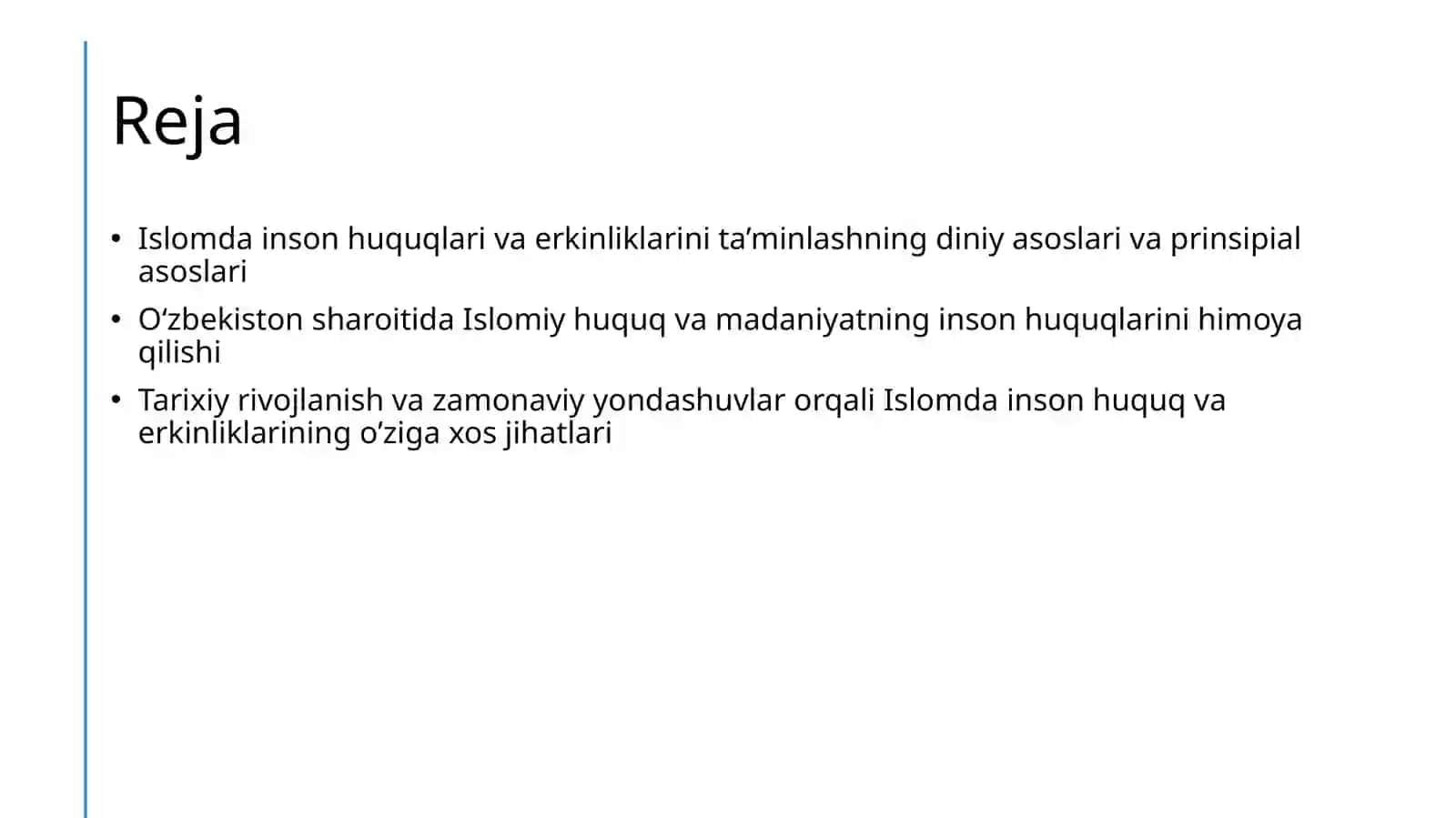 Islomda inson huquq va erkinliklarini ta’minlanishining o’ziga xos jihatlari 2