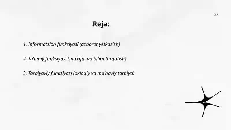 Medianing funksiyalari 2