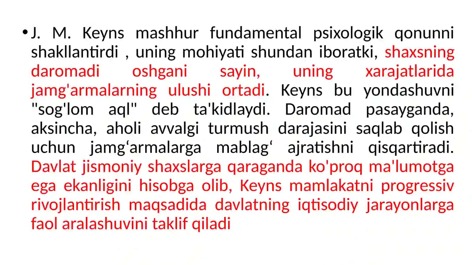 Keyns iqtisodi - iqtisodiy nazariya 2