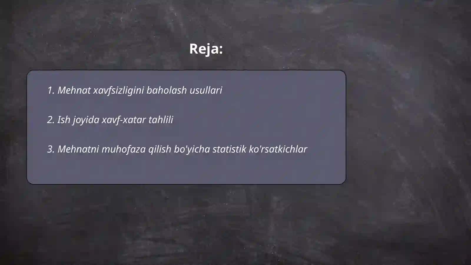Mehnat xavfsizligi va muhofazasi 2
