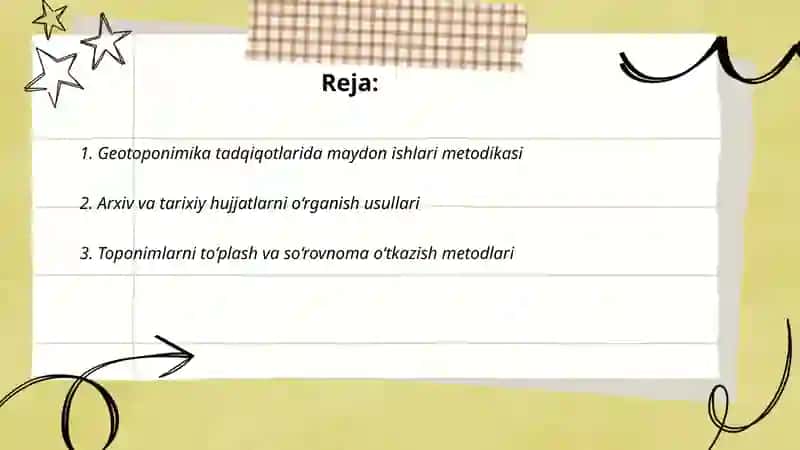 Geotoponimika fanining tadqiqot usullari 2