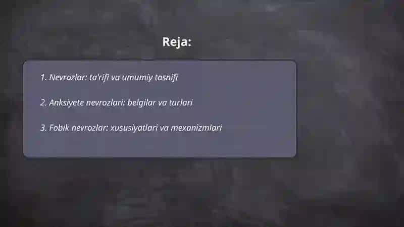 Nevrozlar va himoya mexanizmlari 2