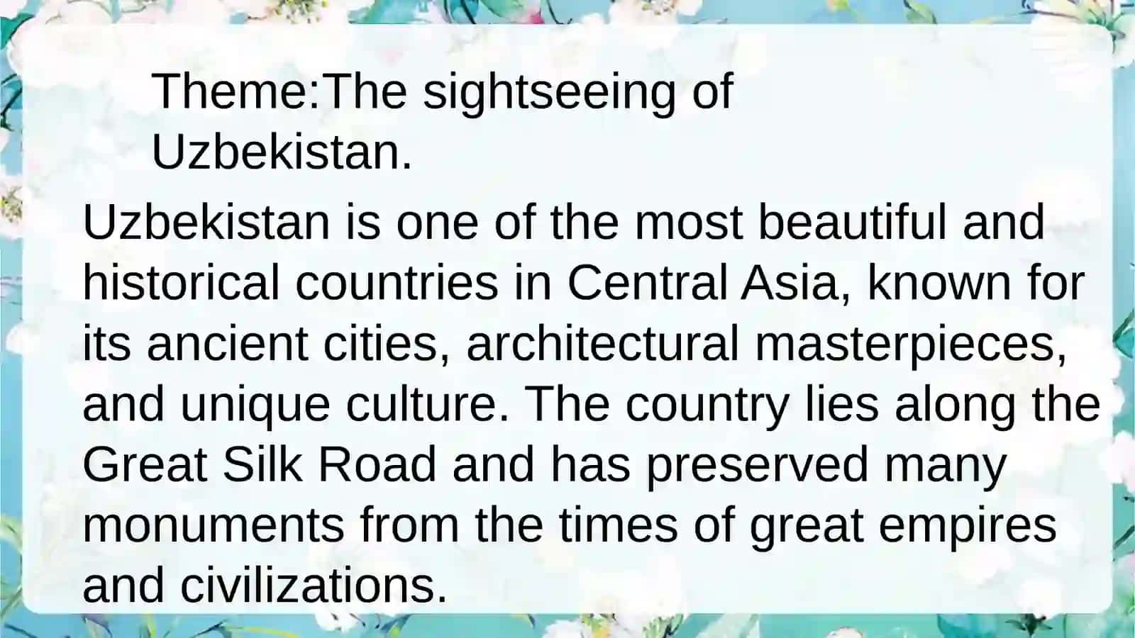 Sightseeing of Uzbekistan 2