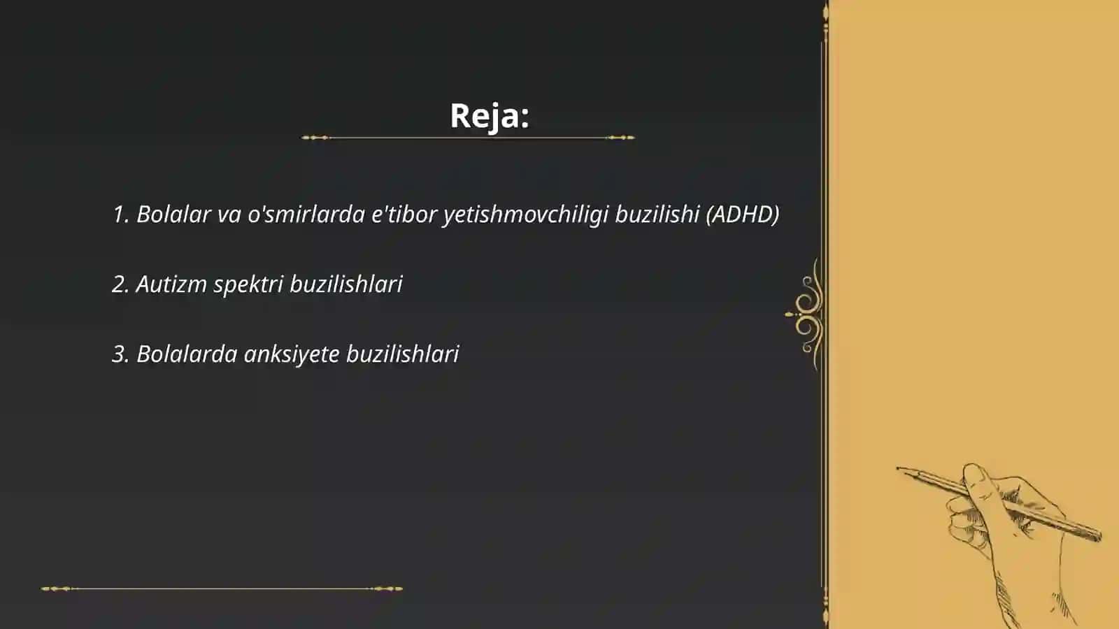 Bolalar va o'smirlardagi shaxs va xulq-atvor buzilishlari 2