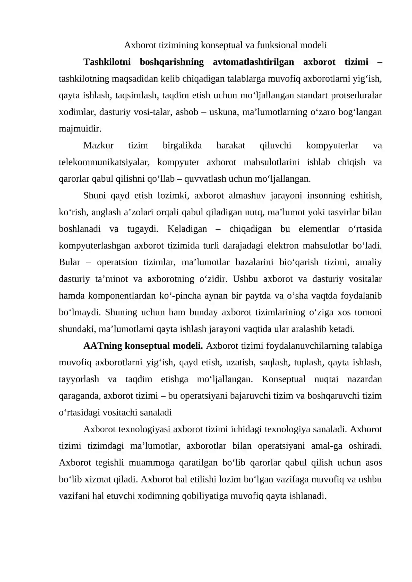 Insonning axborotini qayta ishlash tizimi 2