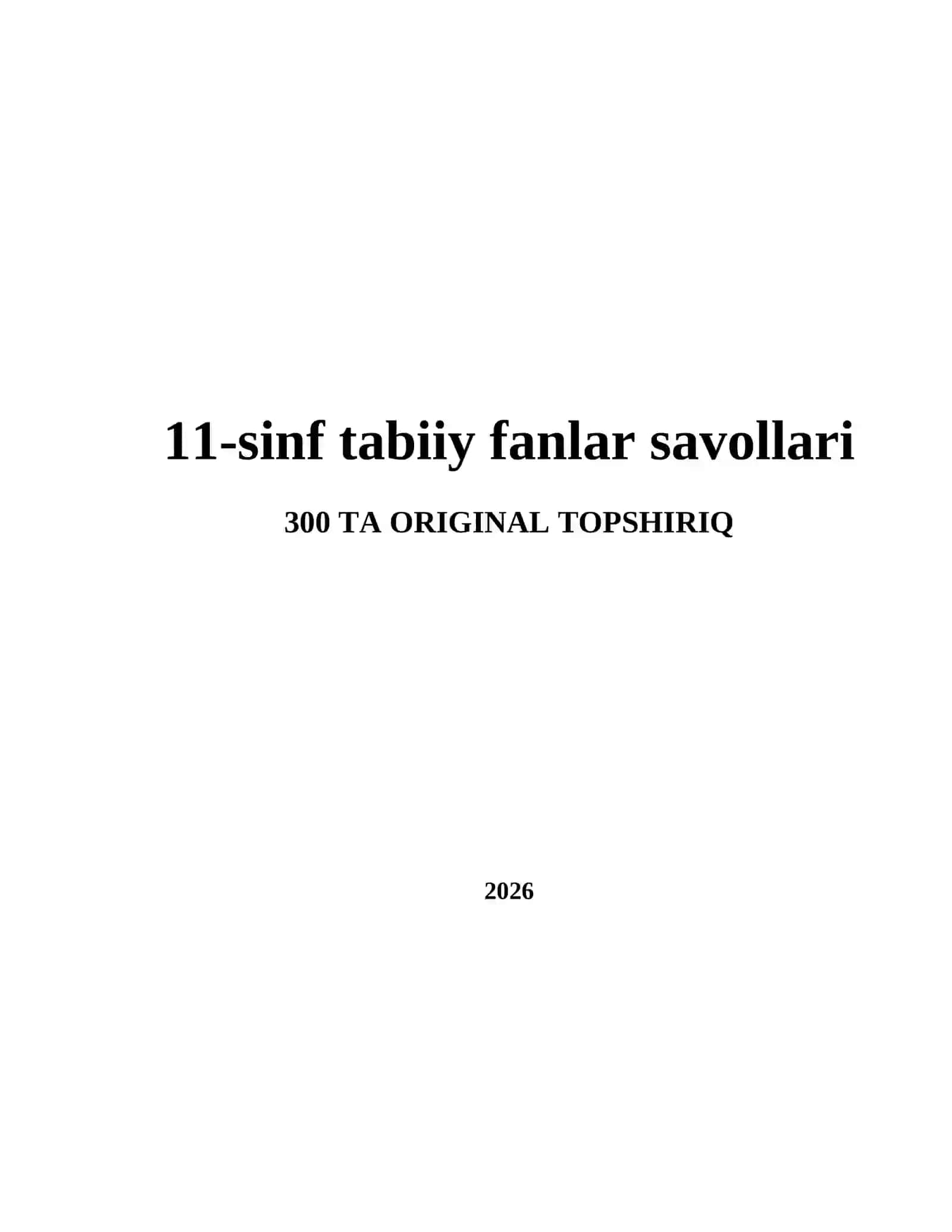 BIOLOGIYA — Topshiriqlar (Q1-100) TOPSHIRIQ №001: Sportchi nafas olish tezligi 2