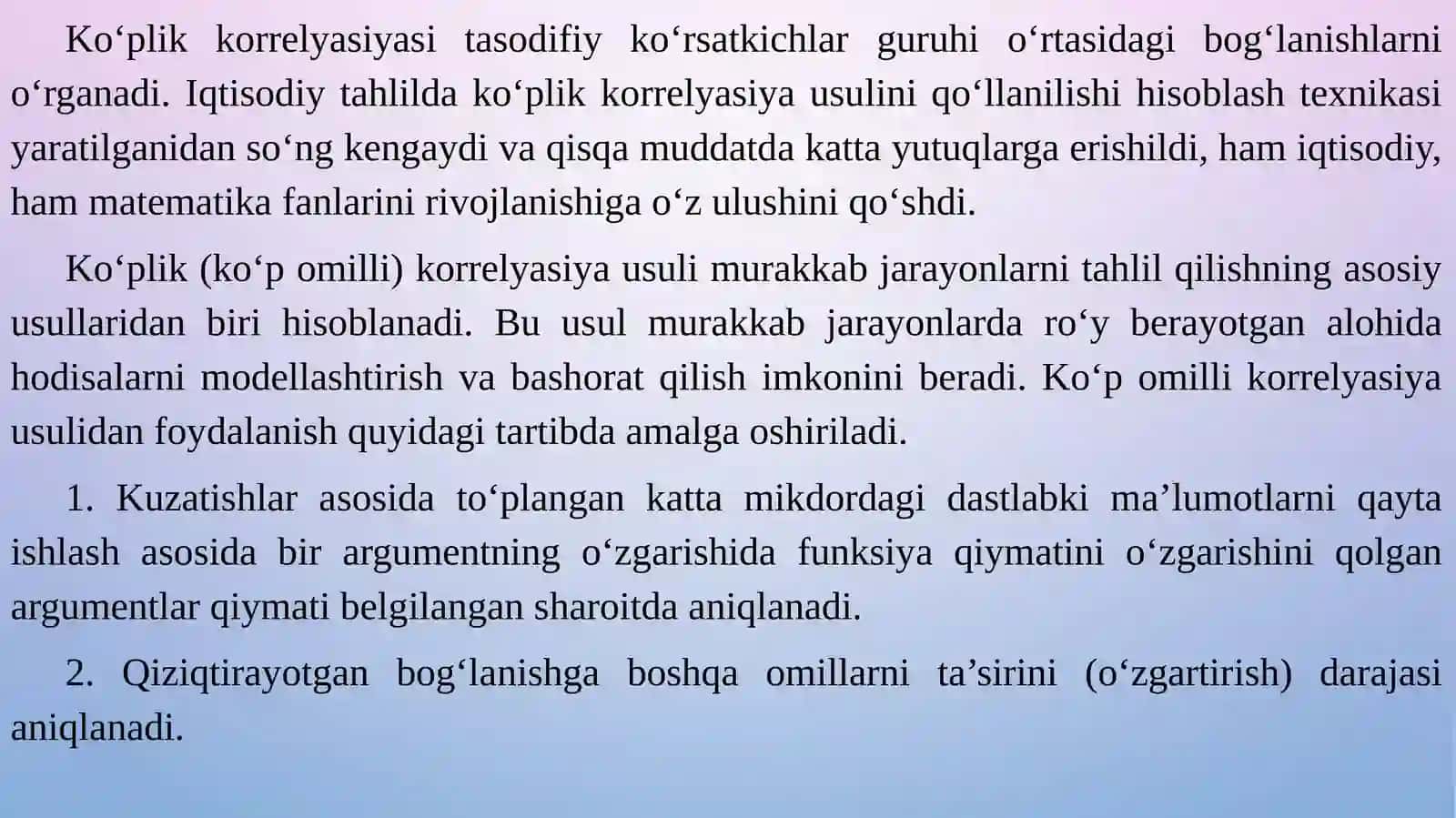 KO‘P OMILLI REGRESSIYA 2