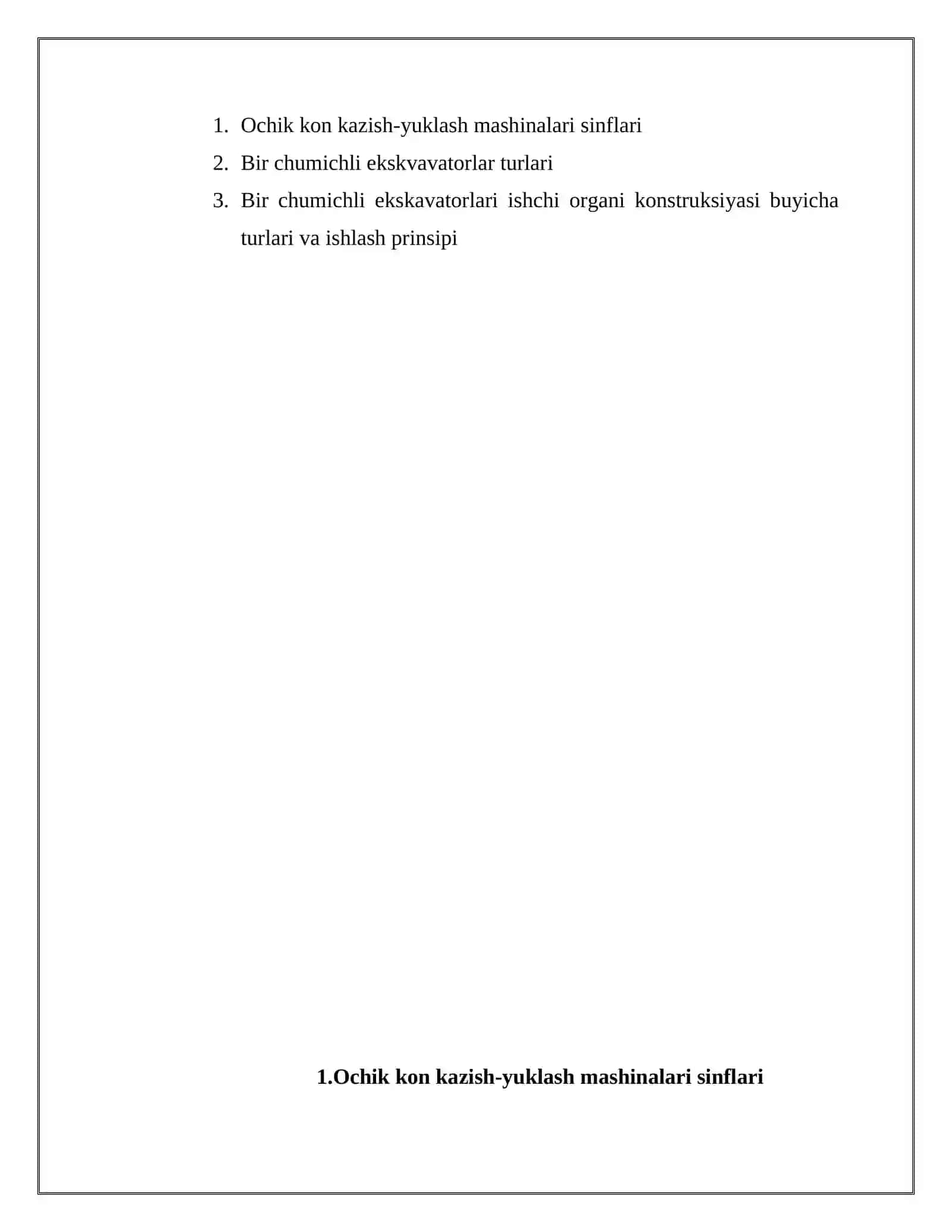 OCHIQ KON QAZISH-YUKLASH MASHINALARI. EKSKAVATORLAR SINFLARI 2