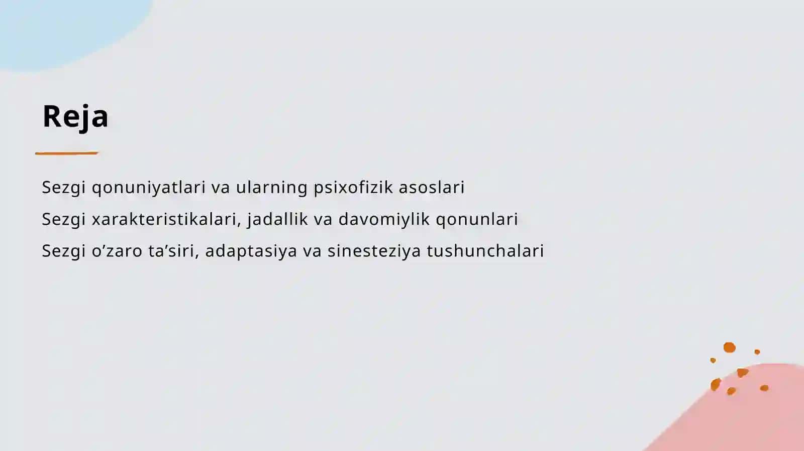 Sezgi qonuniyatlari boʻyicha mulohazalar 2