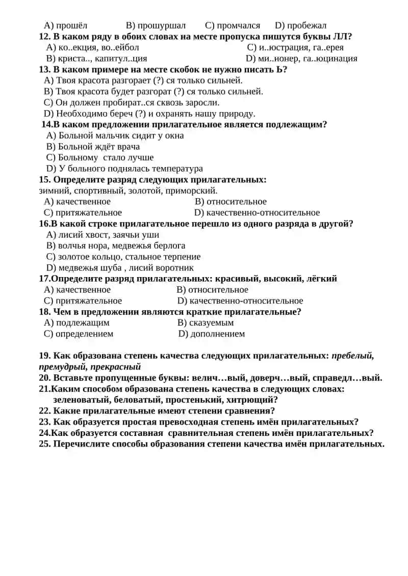 Русский язык и литература 6 класс вариант 1 2