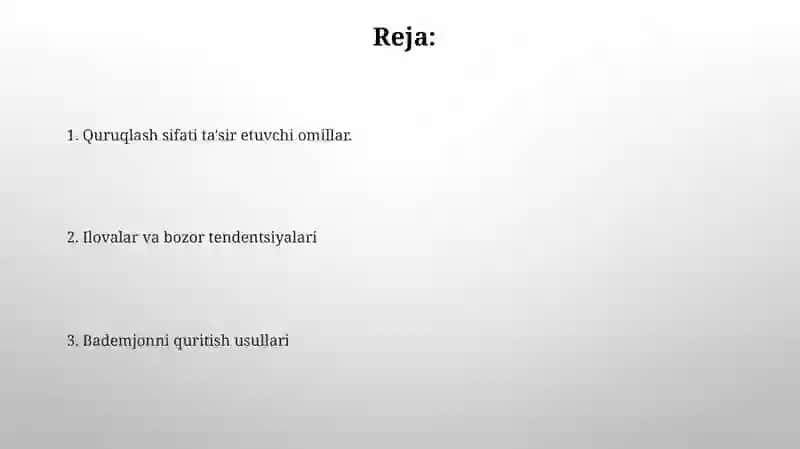 Baqlajonni Quritish Usullari 2