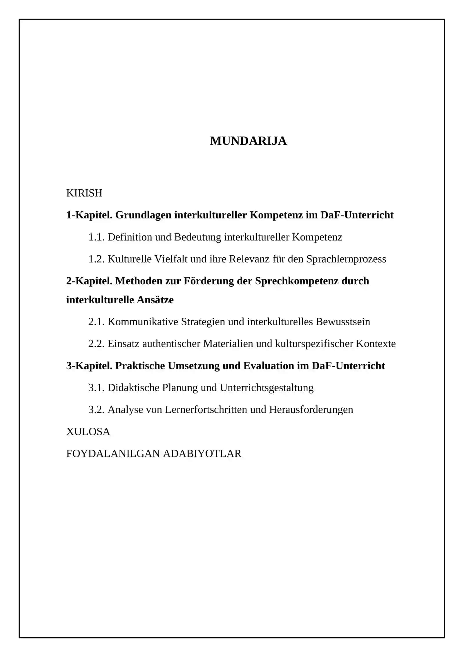 Förderung der Sprechkompetenz durch interkulturellen Kompetenz im DaF-Unterricht (Deutsch als Fremdsprache) 2
