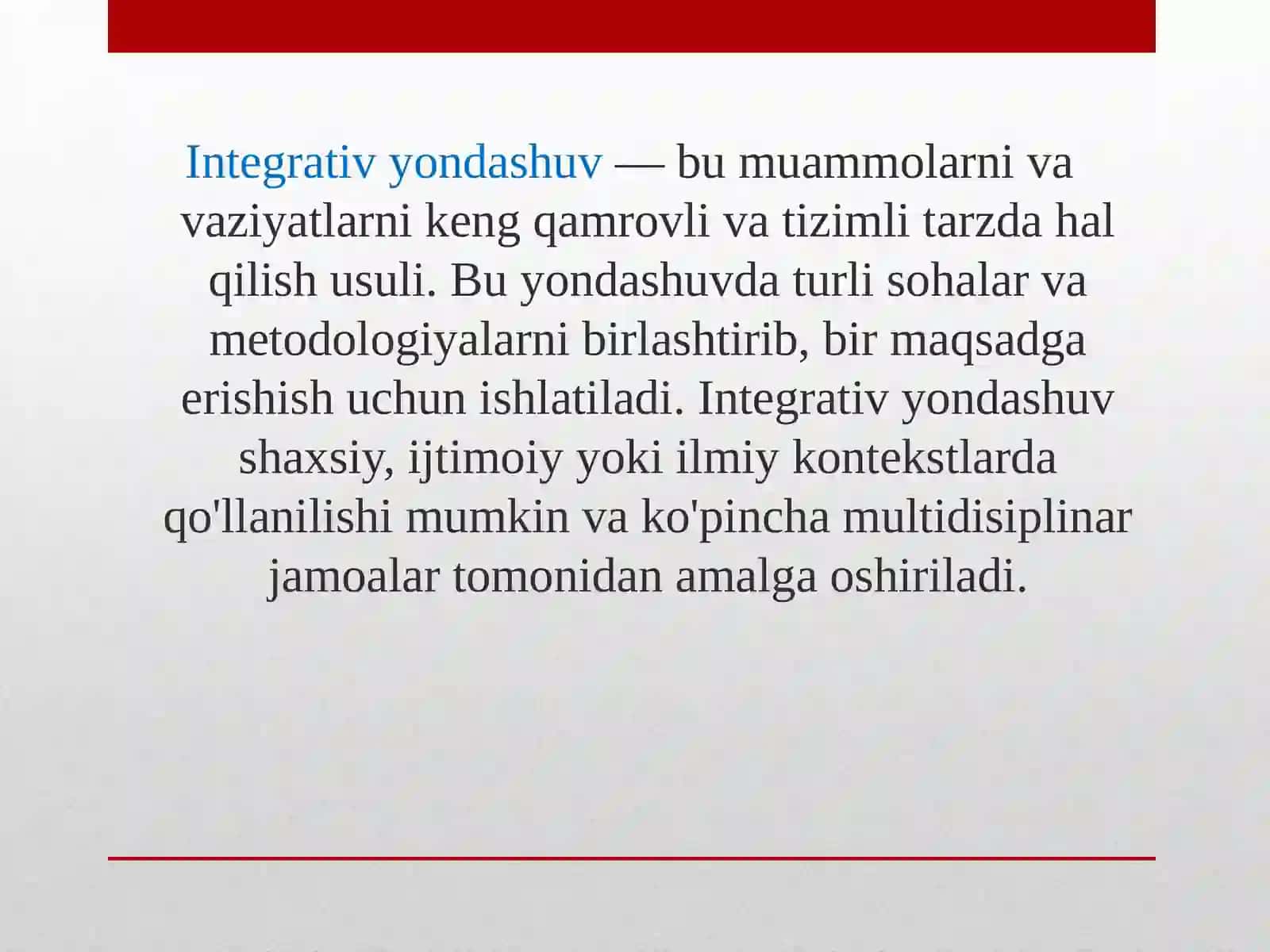 Mutaxassislik fanlarini o'qitish samardadorligini oshirishda integrativ yondoshuv 2