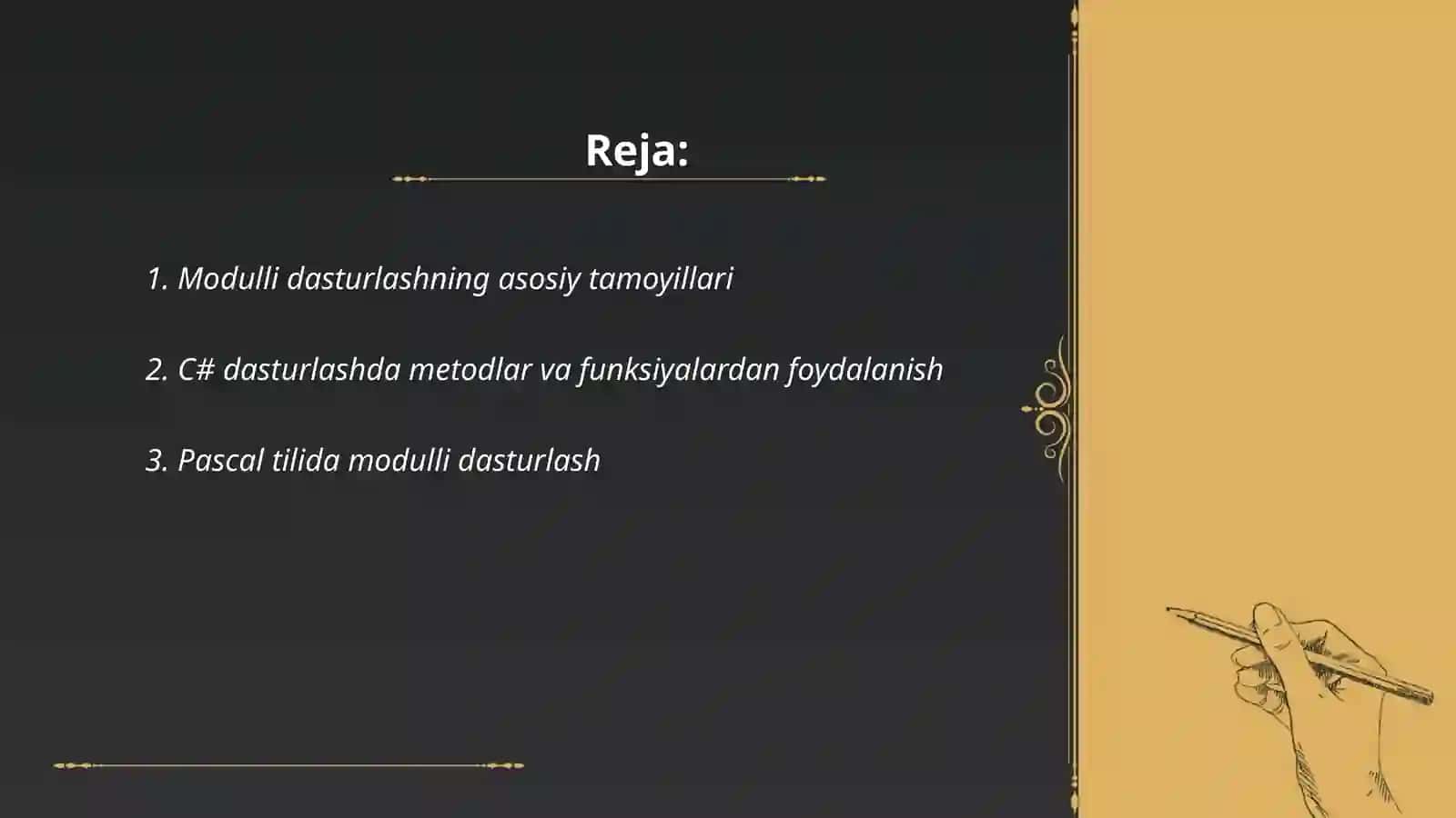C# va boshqa tillarda (Pascal, C++) modulli dasturlash 2