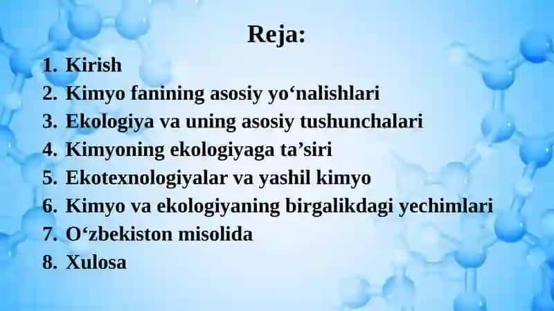 Kimyo va ekologiya 2