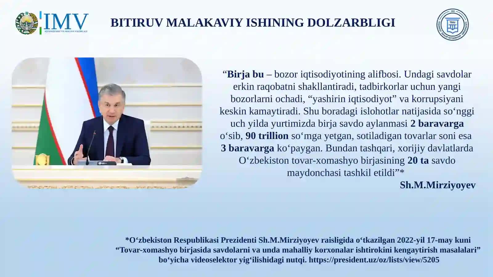 "O‘ZBEKISTON RESPUBLIKASI DAVLAT BUDJETI DAROMADLARI VA XARAJATLARINI PROGNOZLASHTIRISH: AMALIYOT VA TAKOMILLASHTIRISH YO‘LLARI” 2