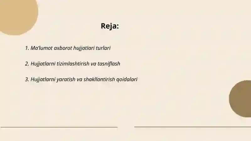 Maʼlumot Axborot hujjatlari 2