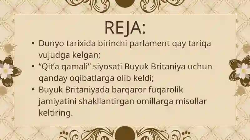 Buyuk Britaniya iqtisodi va mafkuraviy tizimi 2