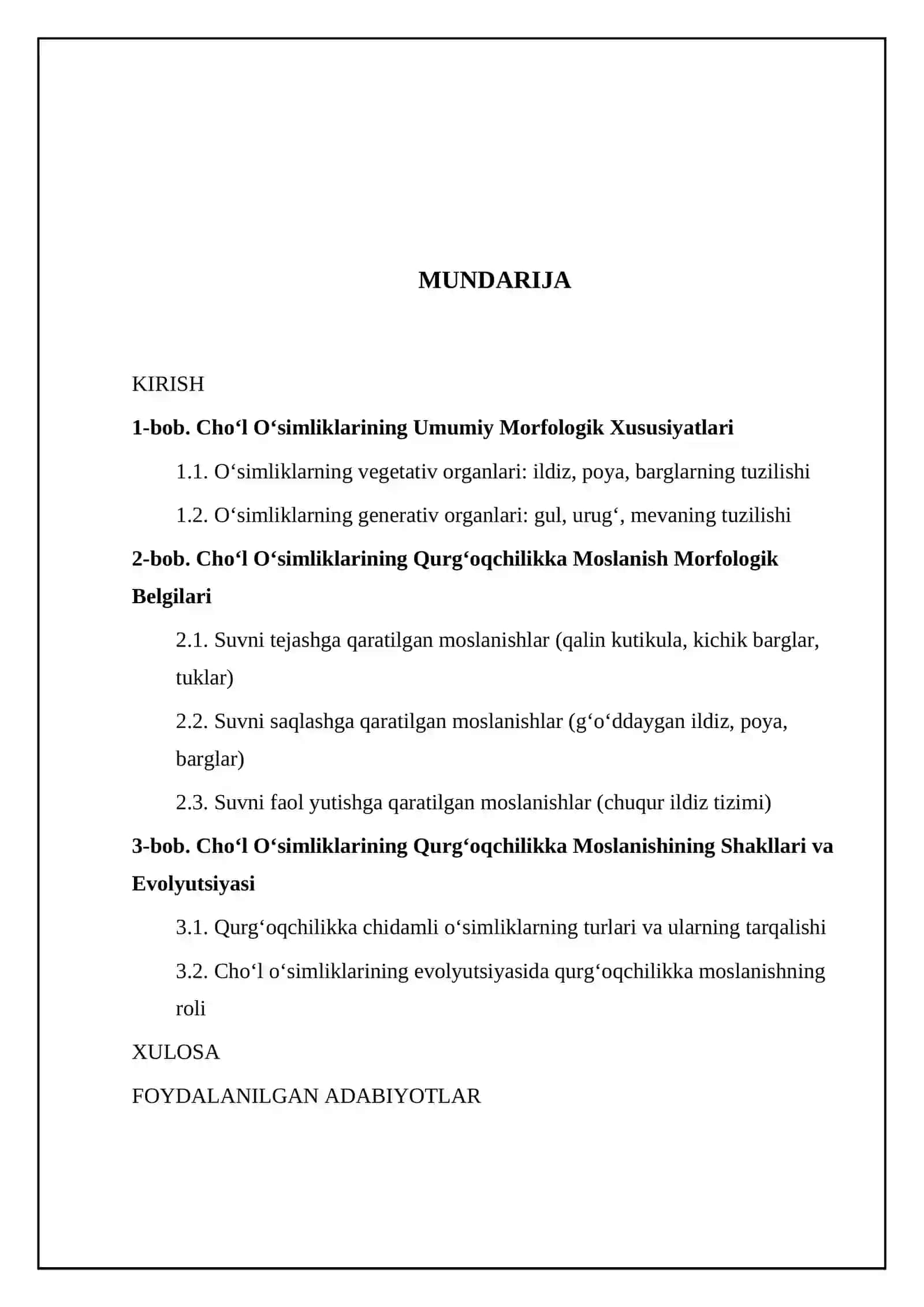 Cho’l o'simliklarining morfologik turlari va qurg'oqchilikka moslanish xususiyatlari 2