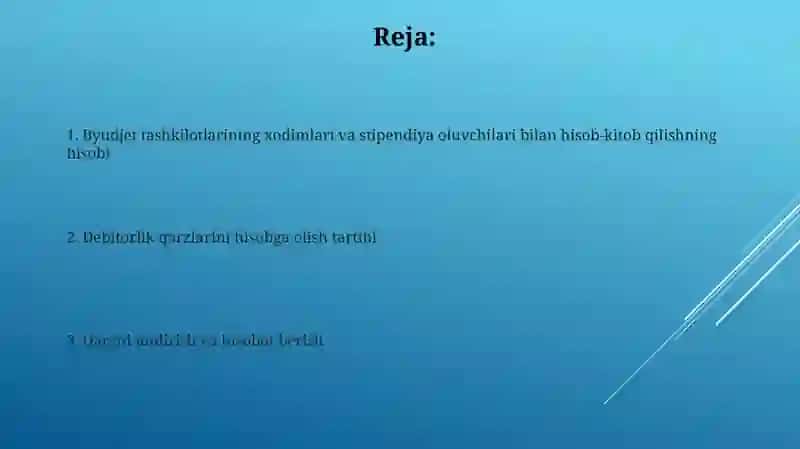 Budjet tashkilotlarining xodimlarini va stipendiya oluvchilar bilan hisob-kitob qilish 2