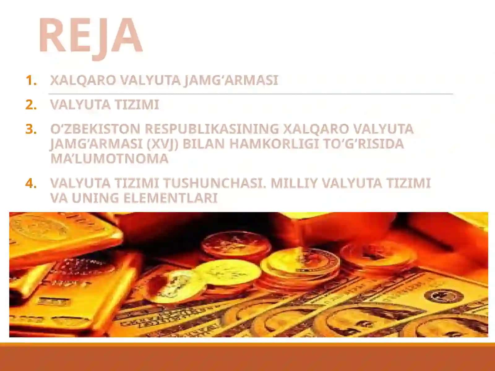 XALQARO VALYUTA TIZIMLARI VA ULARNI O'RGANISH 2