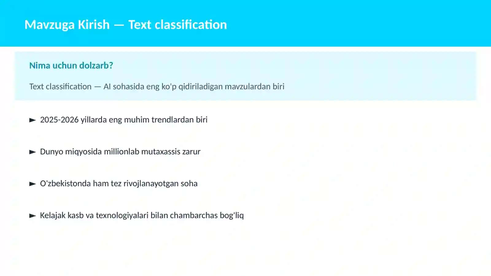 AI | NLP TABIIY TIL QAYTA ISHLASH 2