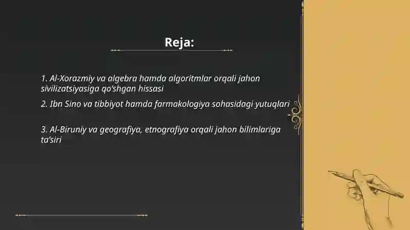 Al-Xorazmiy va algebra hamda algoritmlar orqali jahon sivilizatsiyasiga qoʻshgan hissasi 2
