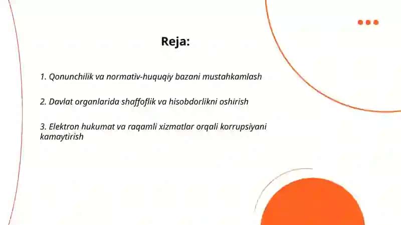 O`zbekistonning korrupsiyaga qarshi kurash siyosati 2