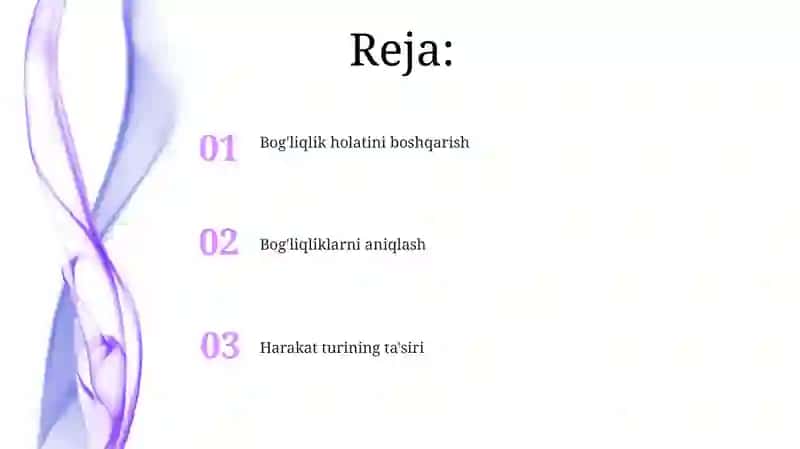 Faoliyatning oʻziga xosligiga qarab tobelik holatlari 2