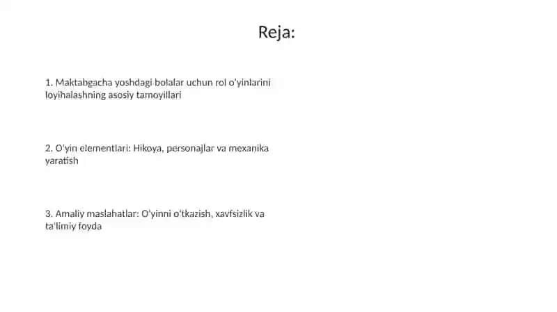 Maktabgacha yoshdagi bolalarga syujetli-ro'lli o'yinlarni loyihalashtirish 2