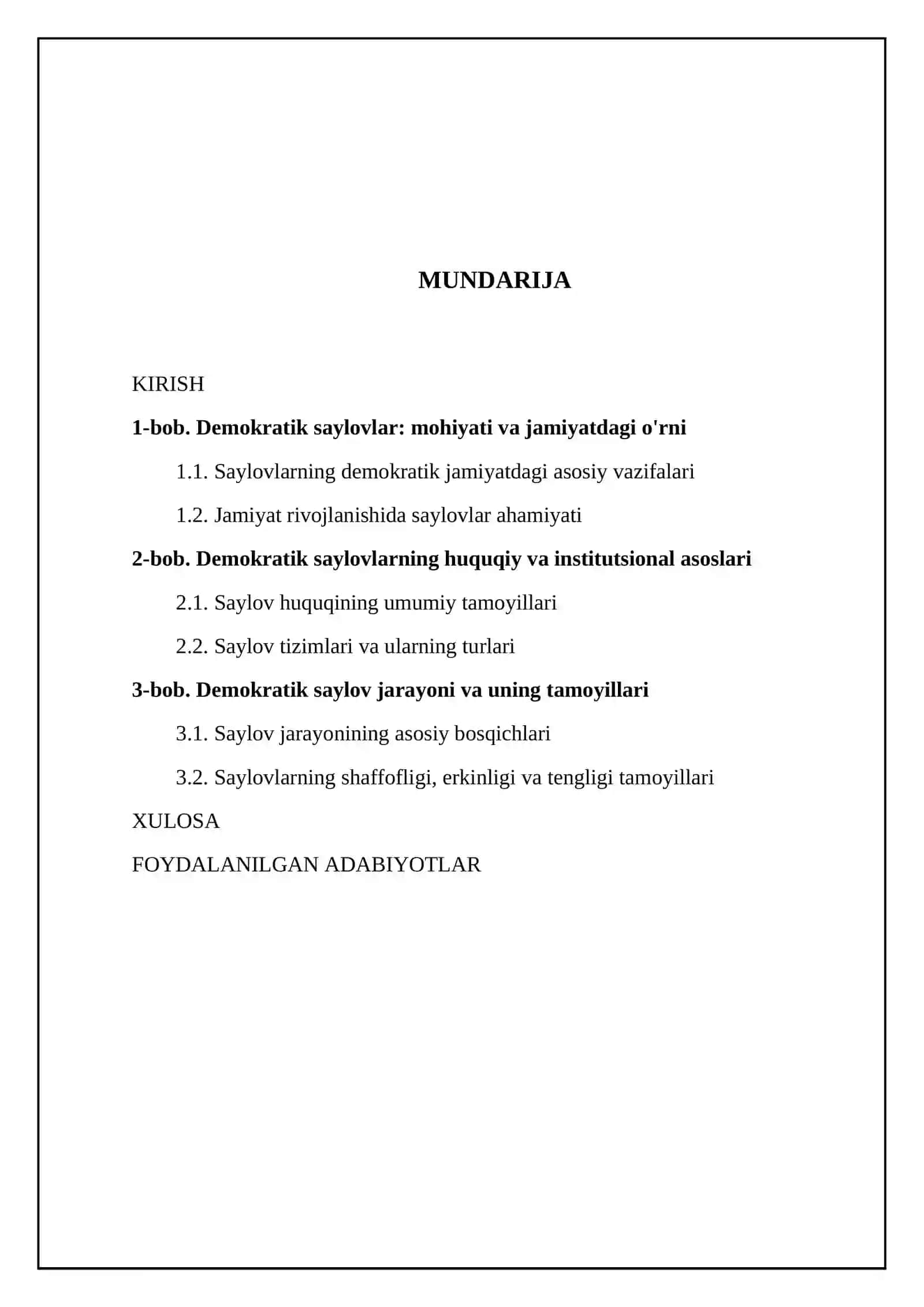 Demokratik jamiyatda saylovlarning vazifalari, asosiy tamoyillari 2