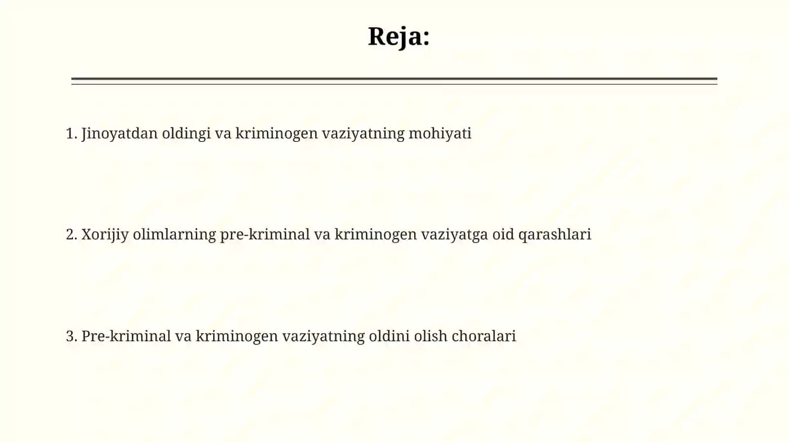 Jinoyatchilikdan oldingi va kriminogen vaziyat 2