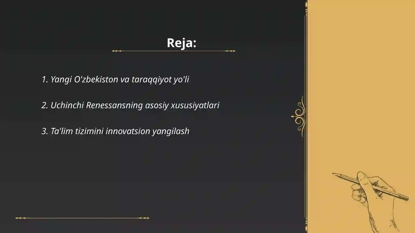 Yangi O’zbekiston -Uchinchi Renessans poydevori 2