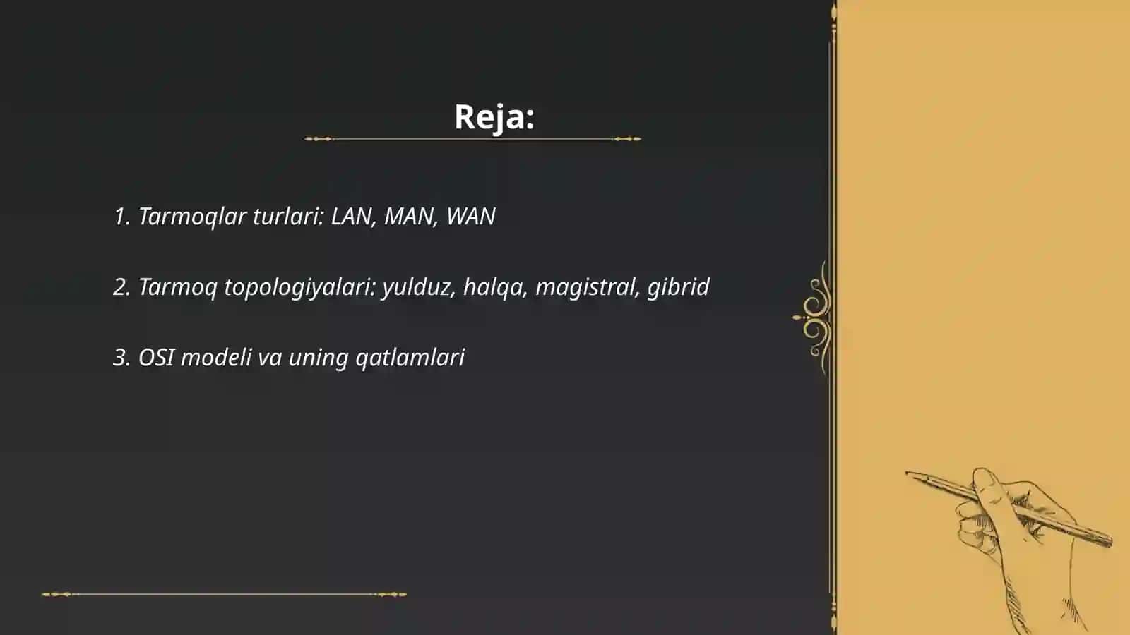 Tarmoqli texnalogiyalar va internet xizmatlari 2