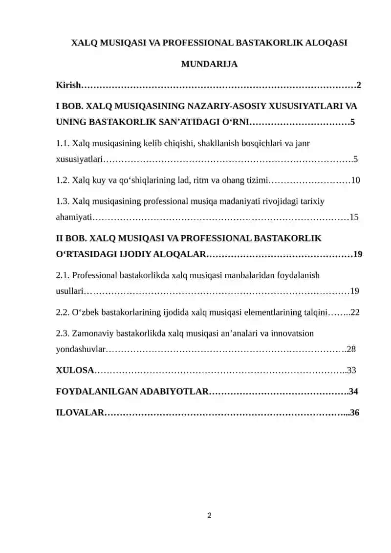 XALQ MUSIQASI VA PROFESSIONAL BASTAKORLIK ALOQASI 2