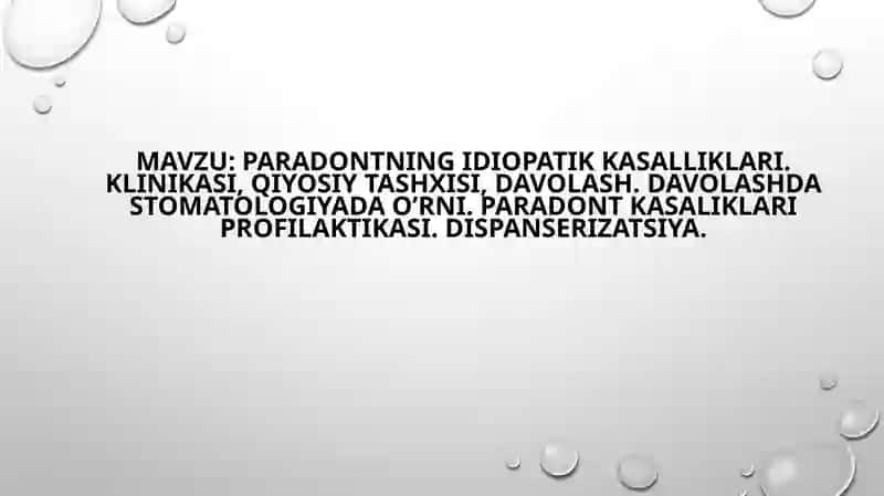 Paradontning idiopatik kasalliklari 2