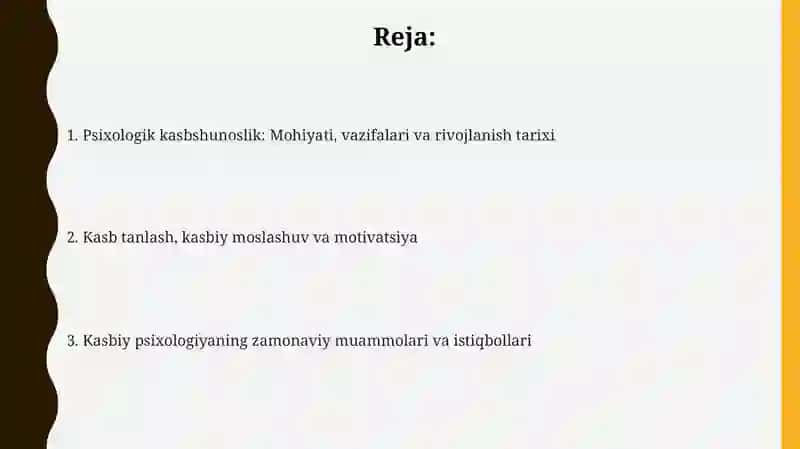 Psixologik professiografiyasi.Mehnat psixologiyasi 2