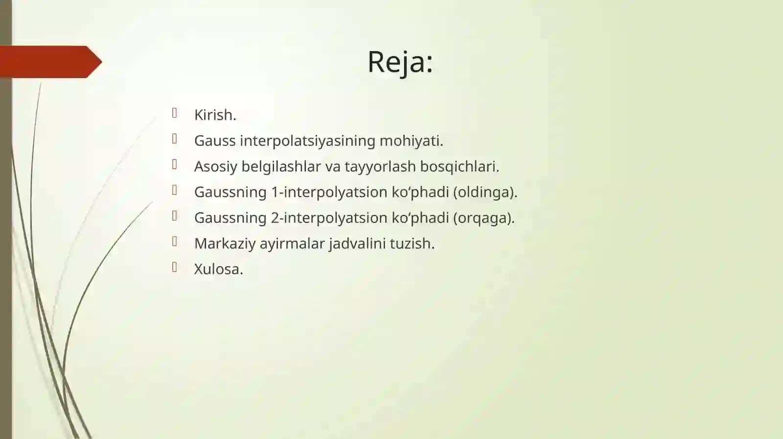 TengoraliqlaruchunGausinterpolyatsionko`phadi 2
